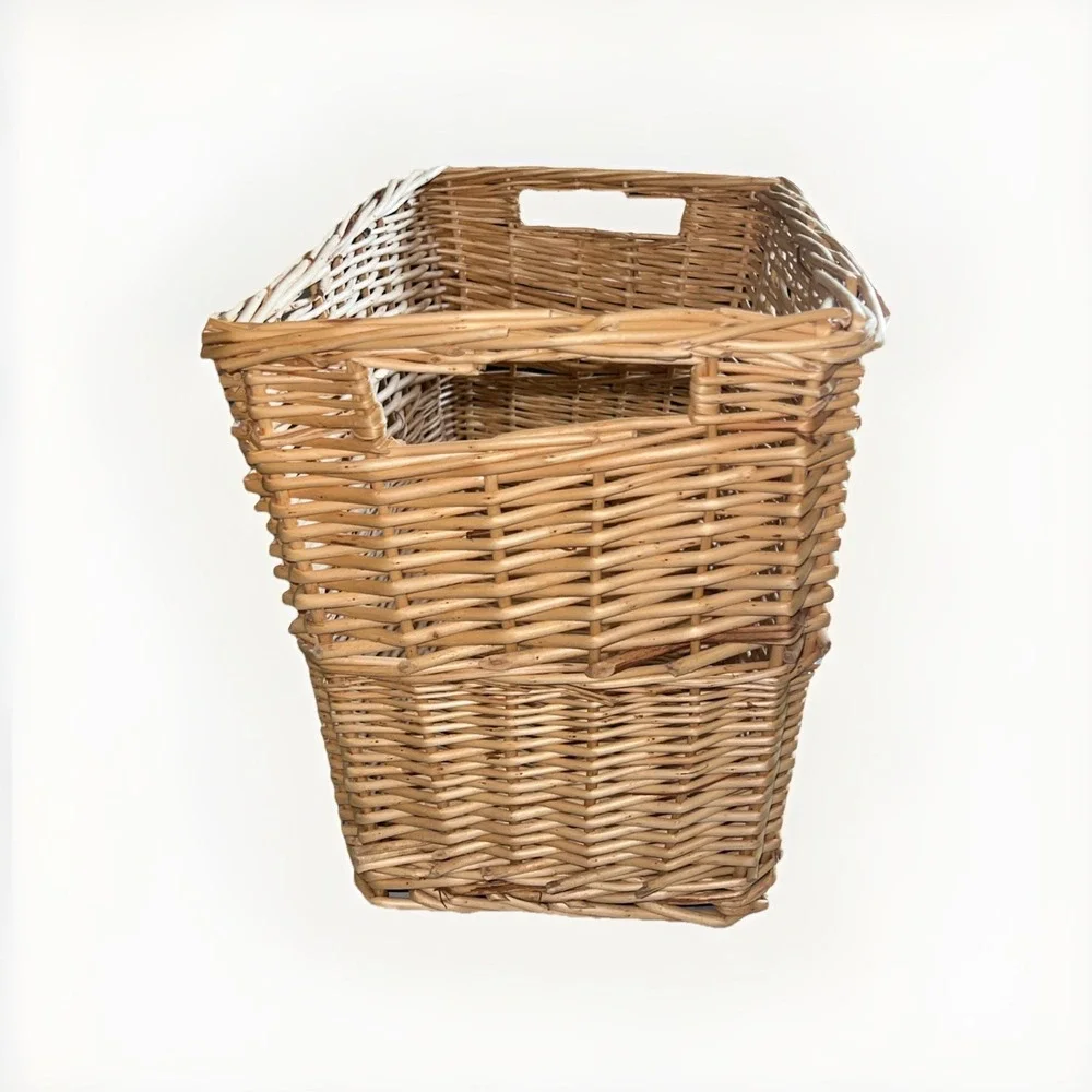 Rectangular Wicker Bamboo Rattan Woven Magazine Record Holder BOHO 14